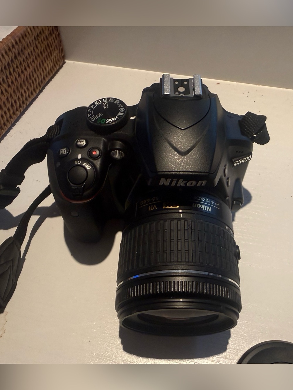 Nikon Black D3400 with Black Zoom Lens, Strap, Case and Charger